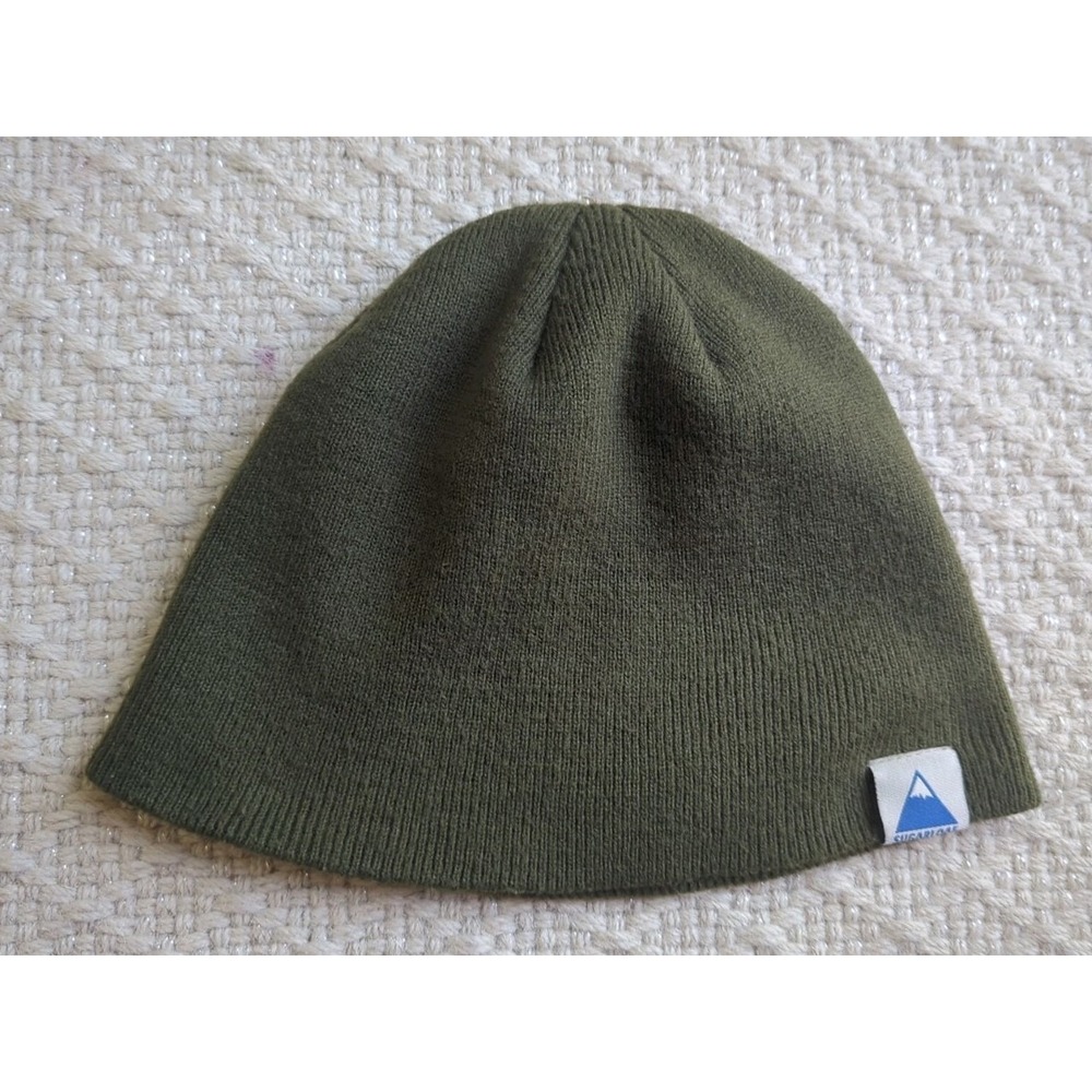 Sugarloaf Mountain Maine Adult Beanie Cap Olive Green